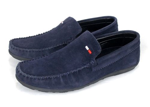 Mocasini Miro Classico piele întoarsă bleumarin