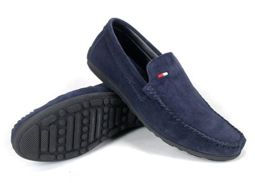 Mocasini Miro Classico piele întoarsă bleumarin