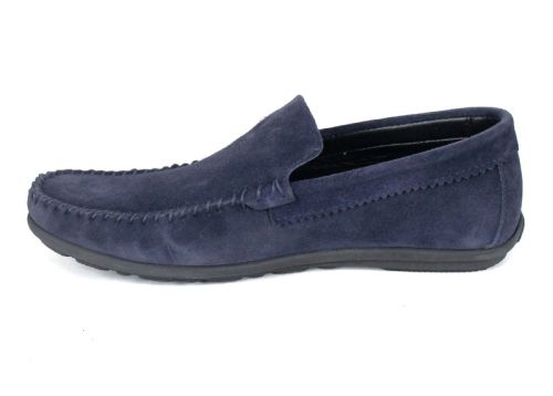 Mocasini Miro Classico piele întoarsă bleumarin