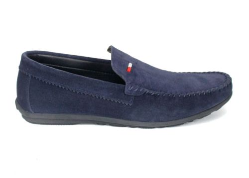 Mocasini Miro Classico piele întoarsă bleumarin