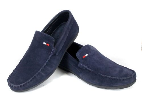 Mocasini Miro Classico piele întoarsă bleumarin