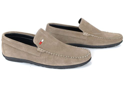 Moccasini Miro Classico vizon din piele întoarsă pentru bărbați