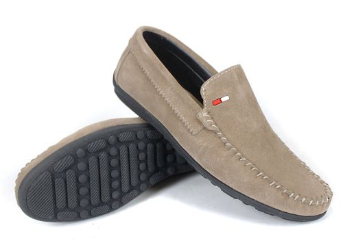 Moccasini Miro Classico vizon din piele întoarsă pentru bărbați