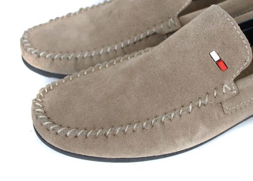 Moccasini Miro Classico vizon din piele întoarsă pentru bărbați