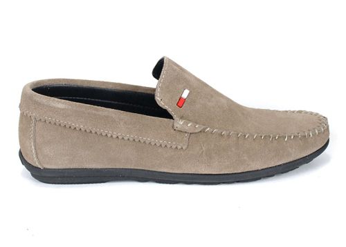 Moccasini Miro Classico vizon din piele întoarsă pentru bărbați