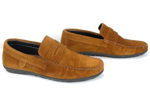 Mocasini bărbați Miro Dolce piele întoarsă maro deschis