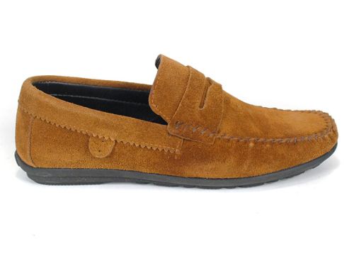 Mocasini bărbați Miro Dolce piele întoarsă maro deschis