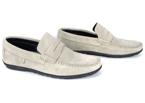 Miro Dolce mocasini bărbați piele întoarsă bej