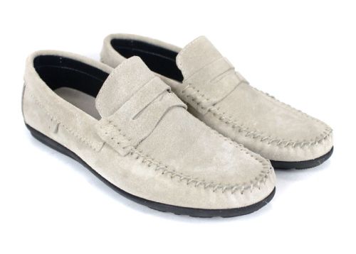 Miro Dolce mocasini bărbați piele întoarsă bej