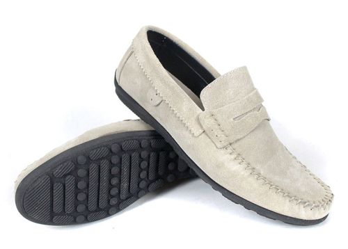 Miro Dolce mocasini bărbați piele întoarsă bej