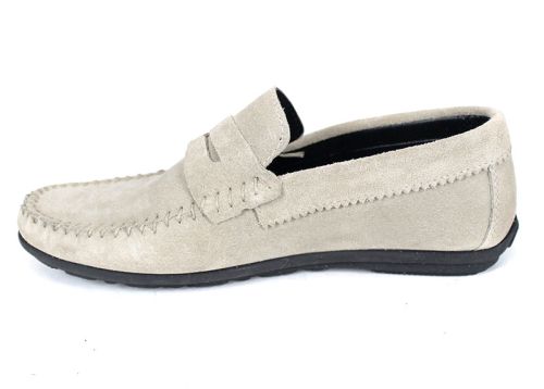 Miro Dolce mocasini bărbați piele întoarsă bej