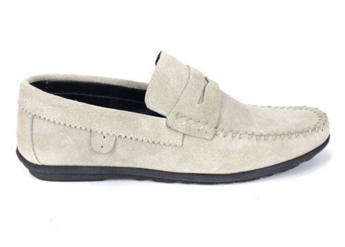 Miro Dolce mocasini bărbați piele întoarsă bej