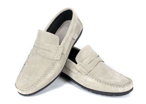 Miro Dolce mocasini bărbați piele întoarsă bej