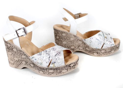 Sandale Flora Rise piele imprimeu floral