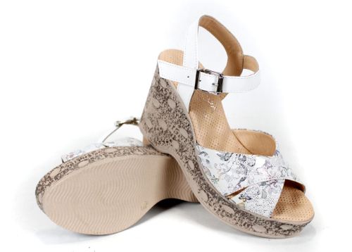 Sandale Flora Rise piele imprimeu floral