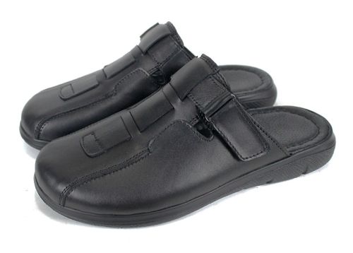 Sabot bărbătesc Silent Note cu velcro din piele naturală