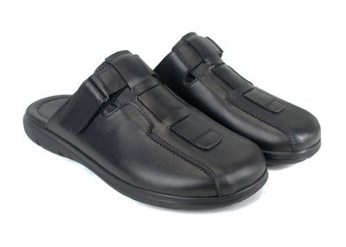 Sabot bărbătesc Silent Note cu velcro din piele naturală