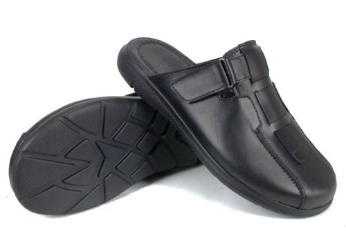 Sabot bărbătesc Silent Note cu velcro din piele naturală