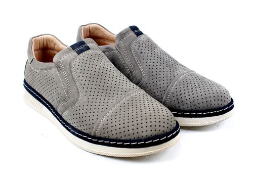 Mocasini barbati din nubuc natural in maro - Model Donato