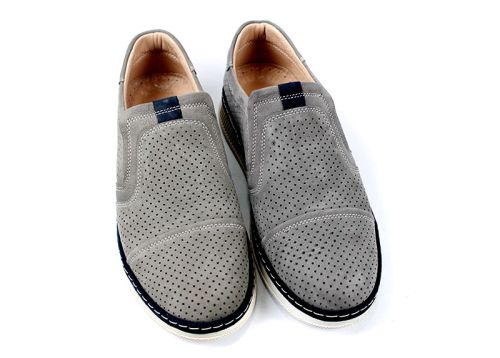 Mocasini barbati din nubuc natural in maro - Model Donato