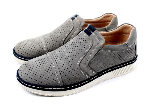 Mocasini barbati din nubuc natural in maro - Model Donato