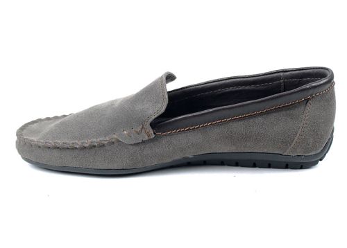 Мъжки, велурени мокасини без връзки във визонен цвят - Модел Алберто.