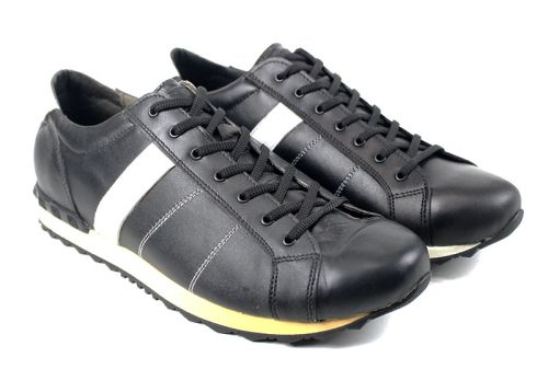 Încălțăminte sport pentru bărbați în alb și negru - Model Erol.