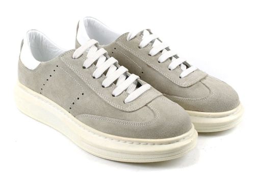 Pantofi sport barbati din piele intoarsa naturala in bej - Model Ringo.