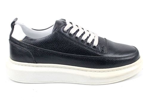 Pantofi sport pentru bărbați din piele naturală de culoare neagră - Model Rocky.