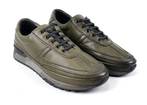 Pantofi casual pentru bărbați cu șireturi în verde - Model Antoine.