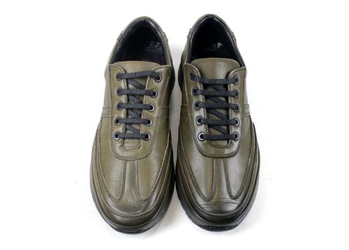 Pantofi casual pentru bărbați cu șireturi în verde - Model Antoine.
