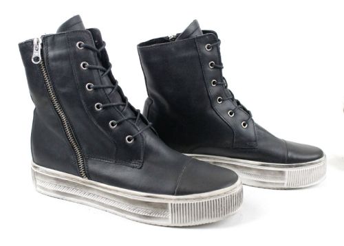 Ghete de dama din piele naturala de culoare neagra - model Kameya.