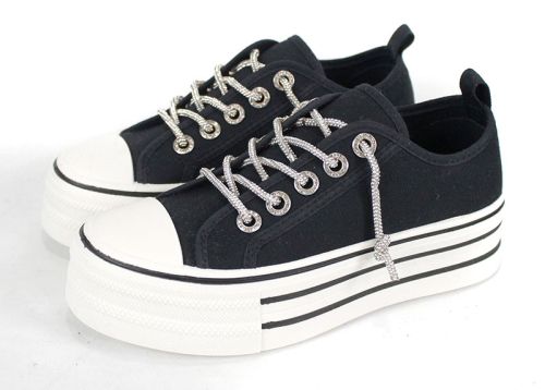 Bella Vista Negru – sneakers damă cu platformă înaltă și stil modern urban