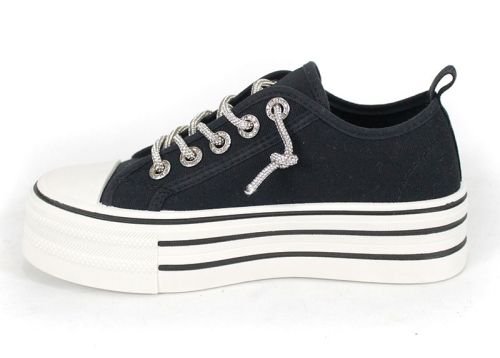 Bella Vista Negru – sneakers damă cu platformă înaltă și stil modern urban