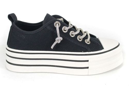 Bella Vista Negru – sneakers damă cu platformă înaltă și stil modern urban