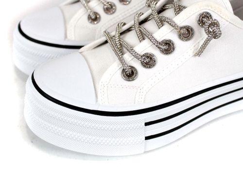 Bella Vista Alb – pantofi sport damă cu platformă albă și design versatil