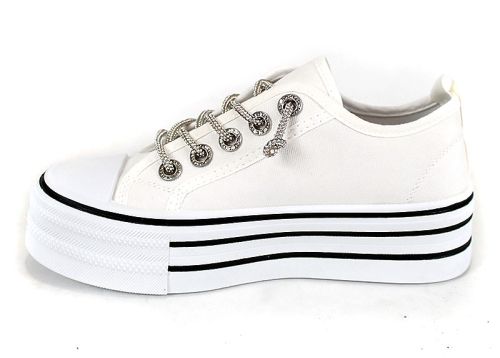 Bella Vista Alb – pantofi sport damă cu platformă albă și design versatil