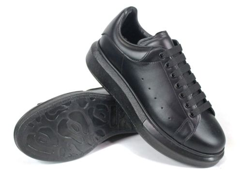 Pantofi sport bărbătești Nero Dentro din piele naturală neagră cu talpă cusută