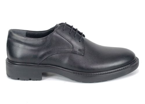 Pantofi eleganți bărbătești Inverno Classico – piele naturală neagră cu talpă groasă de iarnă