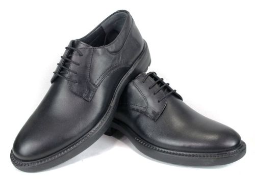 Pantofi eleganți bărbătești Inverno Classico – piele naturală neagră cu talpă groasă de iarnă