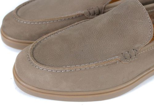 Mocasini bărbătești Notte Morbida – nubuc vizon cu talpă flexibilă