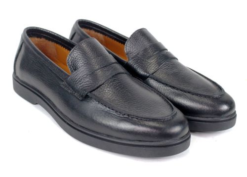 Pantofi bărbătești Linea Nobile – piele naturală neagră cu talpă flexibilă