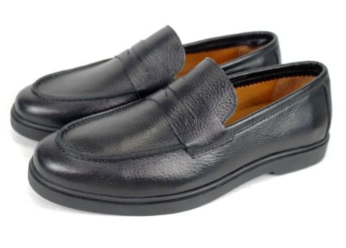 Pantofi bărbătești Linea Nobile – piele naturală neagră cu talpă flexibilă