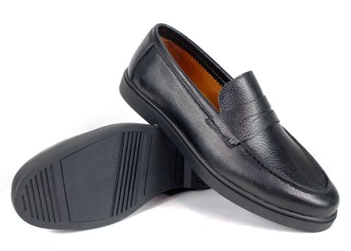 Pantofi bărbătești Linea Nobile – piele naturală neagră cu talpă flexibilă