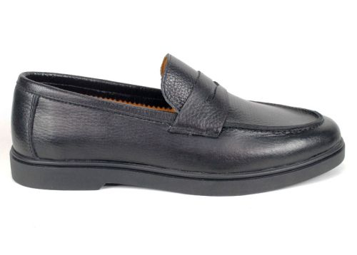 Pantofi bărbătești Linea Nobile – piele naturală neagră cu talpă flexibilă