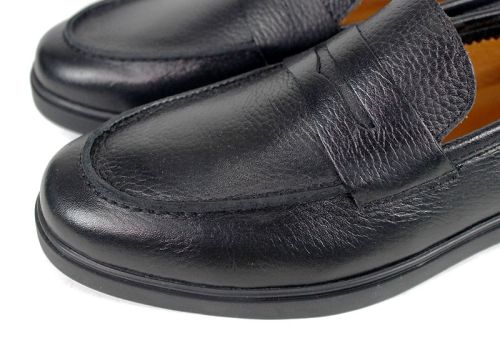 Pantofi bărbătești Linea Nobile – piele naturală neagră cu talpă flexibilă