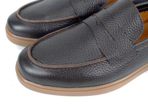 Pantofi bărbătești Linea Nobile – piele naturală maro floater cu talpă flexibilă