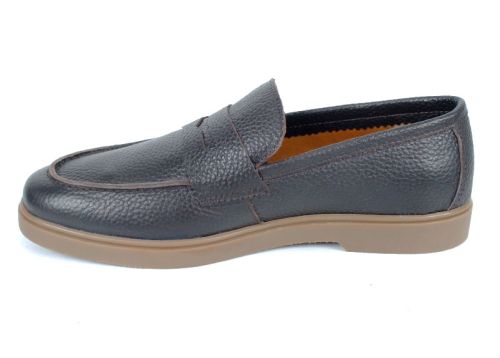 Pantofi bărbătești Linea Nobile – piele naturală maro floater cu talpă flexibilă