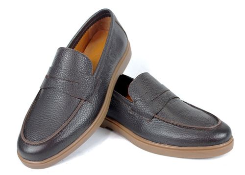 Pantofi bărbătești Linea Nobile – piele naturală maro floater cu talpă flexibilă