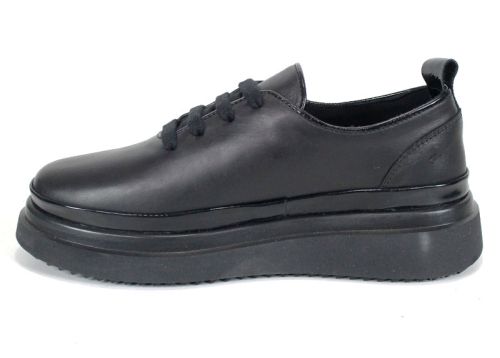 Pantofi casual damă Nero Lucente din piele naturală cu detalii din lac negru